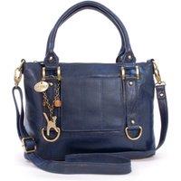 Catwalk Collection Handbags Women's Gallery Leather Shoulder Bag With Detachable Crossbody Strap in Blue | Size: Large