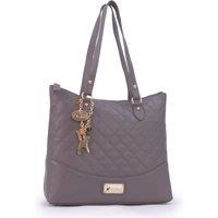 Catwalk Collection Handbags Women's Sofia Quilted Leather Handbag in Grey | Size: Large