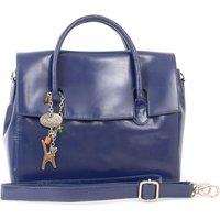 Catwalk Collection Handbags Women's Ella Leather Cross Body Work Bag in Dark Blue | Size: Medium