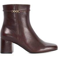Dune London Women's Wide Fit 'Oaklee' Leather Ankle Boots in Brown | Size: 4