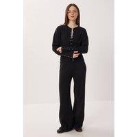 Happiness Istanbul Women's Ribbed Knit Co-Ord Set with Button Closure in Black