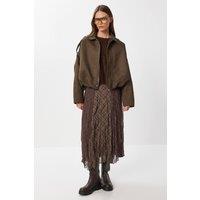 Happiness Istanbul Women's Ethnic Patterned Ruffled Midi Skirt | Size: Small
