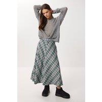 Happiness Istanbul Women's Pocket Detailed Long Plaid Skirt with Zipper Closure | Size: Medium