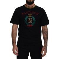 Dolce & Gabbana Men's Napoleon T-Shirt Embroidered Crown Tee in Black | Size: XS