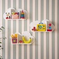 sweeek Set of 3 cloud wall shelves for children's bedroom in White