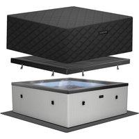 Wave Spas Wave Garda 4-Person Foam Hot Tub Bundle with Thermal Cover & Ground Sheet in Light Grey