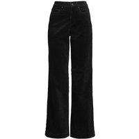Lands' End Women's Plus Wide Leg Cord Jeans, High Waisted in Black | Size: 20