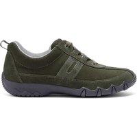 Hotter Women's Wide Fit 'Leanne II' Trainers in Dark Olive | Size: 6