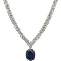 Latelita Women's Garbo Oval Gemstone Tennis Necklace Sapphire Silver in Blue