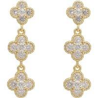 Latelita Women's Mini Triple Clover Drop Earrings Gold in White