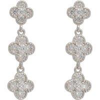 Latelita Women's Mini Triple Clover Drop Earrings Silver in White