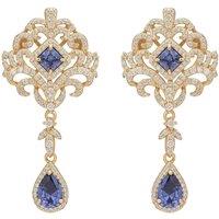 Latelita Women's Claridge Drop Earrings Tanzanite Gold in Blue