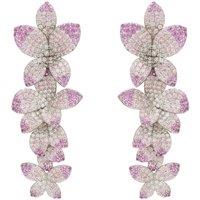 Latelita Women's Cherry Blossom Drop Earrings Pink Silver