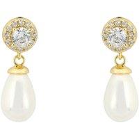 Latelita Women's Timeless Pearl Teardrop Earrings Gold in White