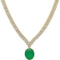 Latelita Women's Garbo Oval Gemstone Tennis Necklace Emerald Gold in Green
