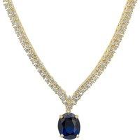 Latelita Women's Garbo Oval Gemstone Tennis Necklace Sapphire Gold in Blue
