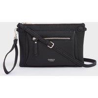OSPREY LONDON Women's The Ruby Leather Crossbody Clutch Bag in Black