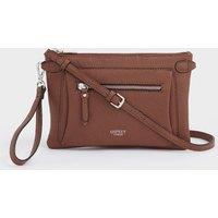 OSPREY LONDON Women's The Ruby Leather Crossbody Clutch Bag in Tan