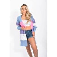 Femme Luxe Women's Colour Block Longline Cardigan | Size: 8-10