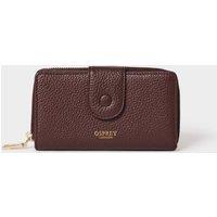 OSPREY LONDON Women's The Core Medium Leather Popper Matinee Purse in Burgundy