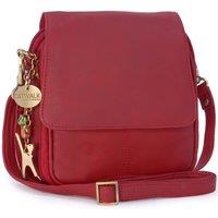 Catwalk Collection Handbags Women's Teagan Small Leather Cross Body Bag With Multiple Compartments in Red