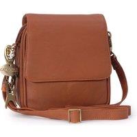 Catwalk Collection Handbags Women's Teagan Small Leather Cross Body Bag With Multiple Compartments in Tan