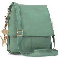 Catwalk Collection Handbags Women's Metro Medium Leather Cross Body Bag With Multiple Compartments in Green