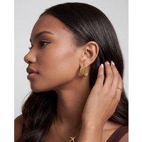 Elk & Bloom Women's Triple Twisted C 14k Gold Huggie Hoops