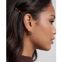 Elk & Bloom Women's Double C 14k Gold Huggie Hoops