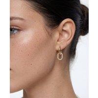 Elk & Bloom Women's Dainty 14k Gold Gemstone Double Loop Hoops