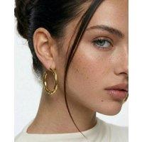 Elk & Bloom Women's Chunky 14K Gold Hammered Hoops