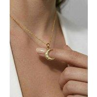 Elk & Bloom Women's 14K Gold Moon & Star Pendant Necklace