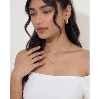 Elk & Bloom Women's 14K Gold Double Star Satellite Pendant Necklace