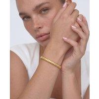 Elk & Bloom Women's Chunky Beaded Ribbed Band 14K Gold Bangle