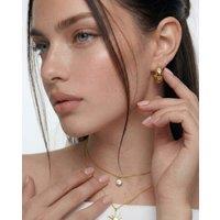 Elk & Bloom Women's Chubby 14k Gold Gemstone Huggie Hoops