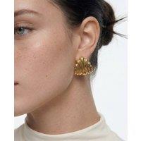 Elk & Bloom Women's Chunky 14K Gold Molten Wave Studs