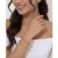 Elk & Bloom Women's Triple Satellite Chain 14K Gold Link Bracelet