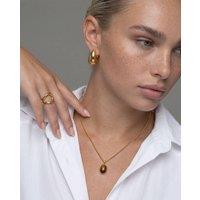 Elk & Bloom Women's 14K Gold Drop Earth Stone Pendant Necklace