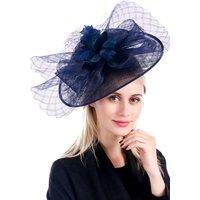 PEACH ACCESSORIES Women's Ethereal Aviary Large Stunning Fascinator in Navy