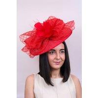 PEACH ACCESSORIES Women's Ethereal Aviary Large Stunning Fascinator in Red