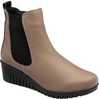 Lotus Women's 'Dresden' Leather Wedge Ankle Boots in Grey | Size: 5