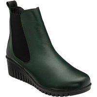Lotus Women's 'Dresden' Leather Wedge Ankle Boots in Green | Size: 6