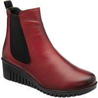 Lotus Women's 'Dresden' Leather Wedge Ankle Boots in Red | Size: 6.5
