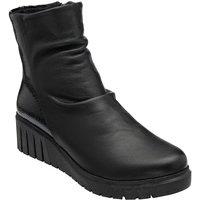 Lotus Women's 'Adlee' Leather Wedge Ankle Boots in Black | Size: 6