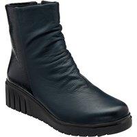 Lotus Women's 'Adlee' Leather Wedge Ankle Boots in Navy | Size: 7