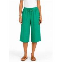 Kettlewell Women's Cropped Wide Leg Linen Blend Trousers in Emerald | Size: 12