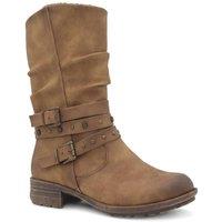 Pavers Women's Wide Fit Slouch Calf Length Boots in Tan | Size: 7