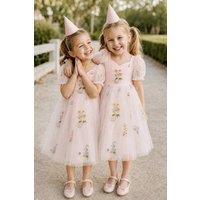 Lilly + Bo Girl's Charlee in Blush Pink Flower Girl Party Dress | Size: 9-12 m