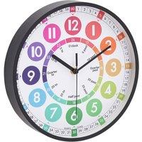 FLAVORA Black Children Wall Clock Kids Learn to Tell The Time | Size: 100 cm x 60 cm