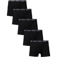 French Connection Men's 5 Pack FCUK Cotton Stretch Boxers in Black | Size: Large